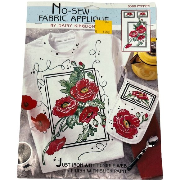 Vintage Daisy Kingdom No-Sew Fabric Applique Panels Christmas Kitty Flowers - Picture 5 of 7